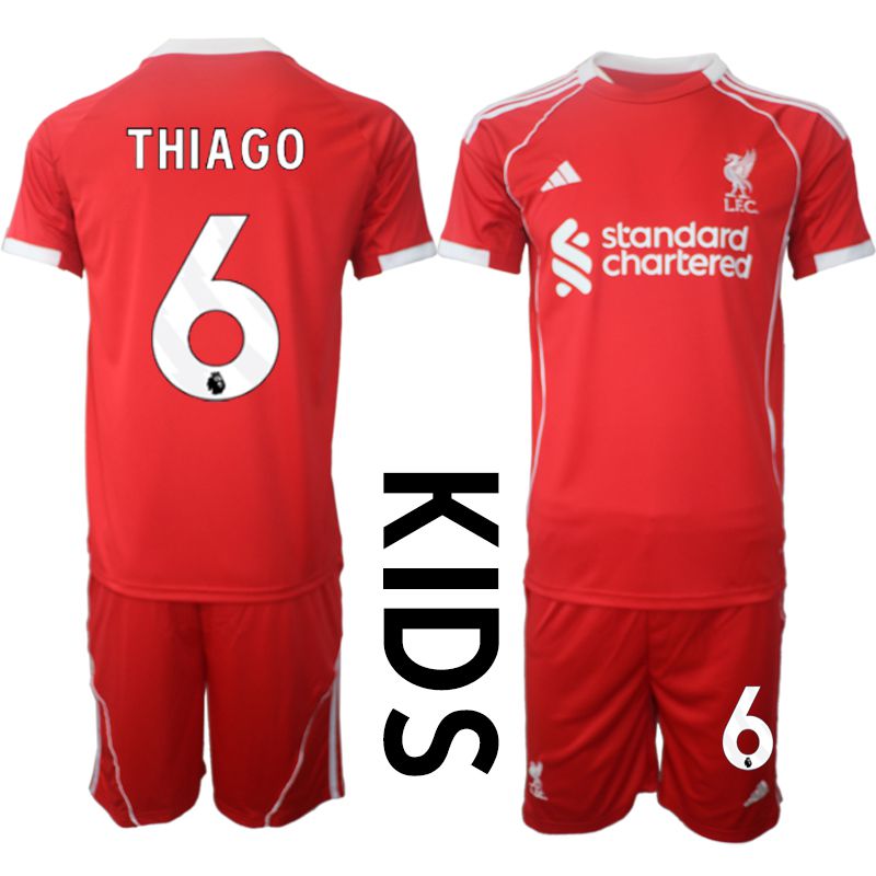 Youth 2025-2026 Season Club Liverpool home red 6 Soccer Jersey